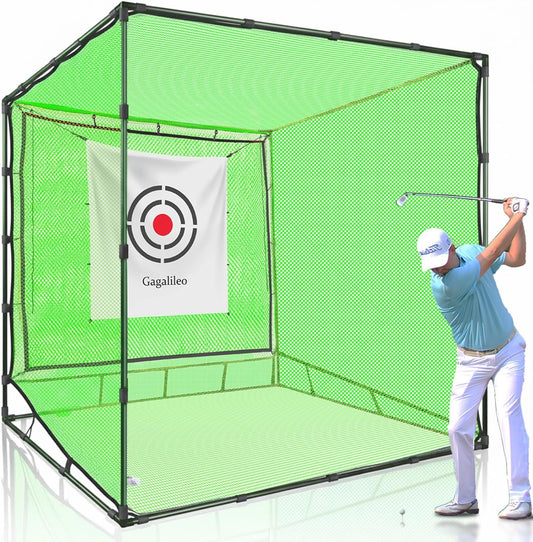 Golf Cage Net,Golf Cage Netting,Golf Hitting Cage,Golf Nets for Backyard Driving, Heavy Duty Golf Cage Net,High Impact Golf Net System with Target(Size Optional)