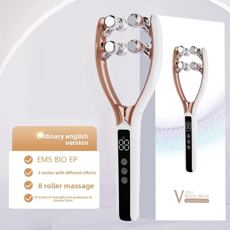 GlowLift™ Facial Massager – V-Shape Lifting Roller with Microcurrent & Red/Blue Light Therapy for Face & Neck