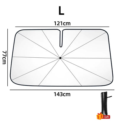 SunShield 360 – Rotatable Umbrella-Style Car Windshield Sunshade with UV & Heat Protection