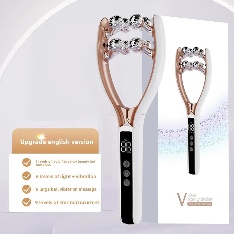 GlowLift™ Facial Massager – V-Shape Lifting Roller with Microcurrent & Red/Blue Light Therapy for Face & Neck