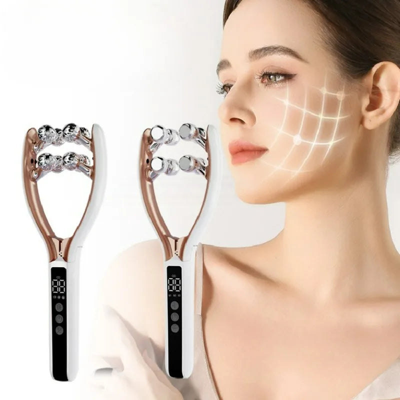 GlowLift™ Facial Massager – V-Shape Lifting Roller with Microcurrent & Red/Blue Light Therapy for Face & Neck